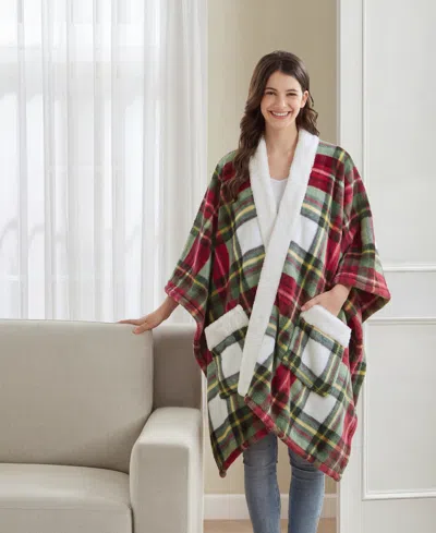Premier Comfort Cozy Plush Printed Wrap, 50" X 70", Exclusively At Macy's In Holiday Plaid