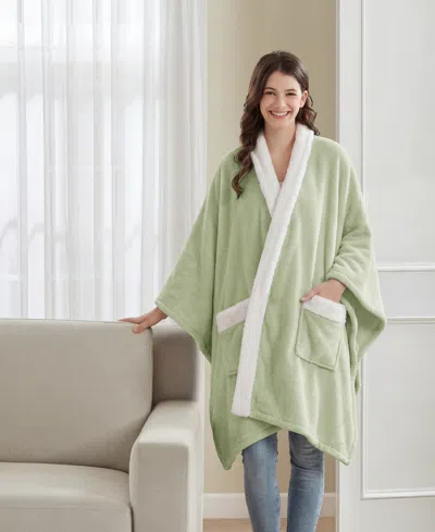 Premier Comfort Cozy Plush Printed Wrap, 50" X 70", Exclusively At Macy's In Sage