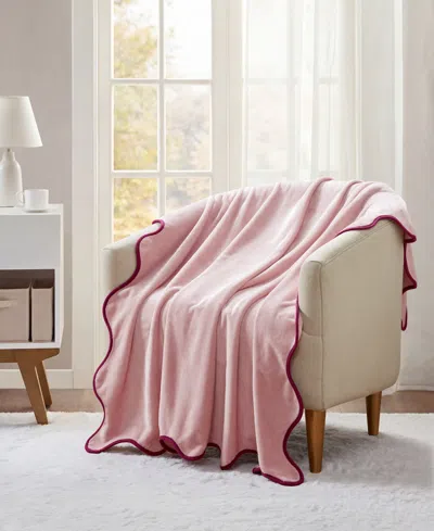 Premier Comfort Cozy Soft Plush Scallop Edge Throw, 50" X 60" In Neutral