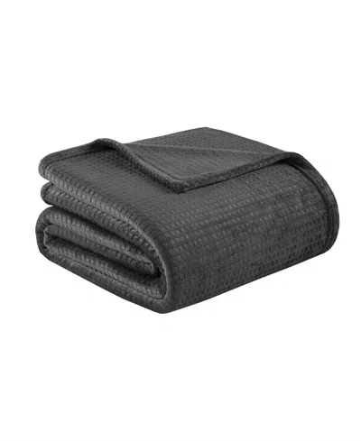 Premier Comfort Cozy Waffle Plush Blanket, Full/queen In Black
