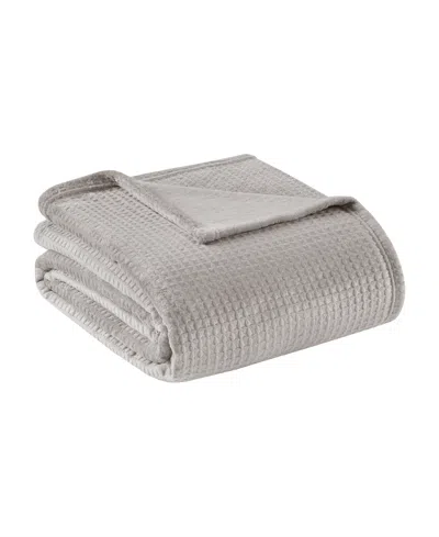 Premier Comfort Cozy Waffle Plush Blanket, King In Gray