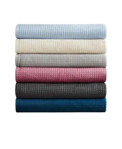 Premier Comfort Cozy Waffle Plush Blanket In Light Blue