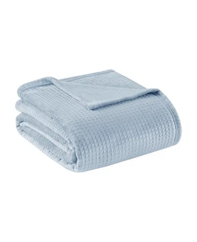 Premier Comfort Cozy Waffle Plush Blanket, Twin In Light Blue
