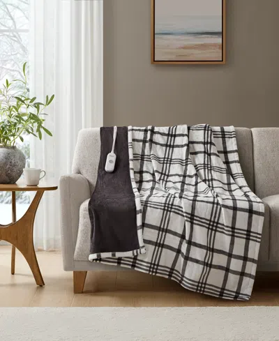 Premier Comfort Heated Cozy Plush Reversible Throw, 50" X 60" In Gray