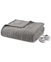 Premier Comfort Textured Fleece Heated Blanket, Queen In Grey