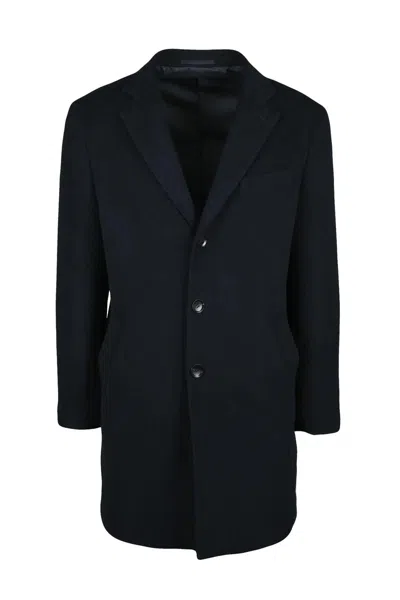 Premier Homme Coat Wool Polyester - Blue In Black