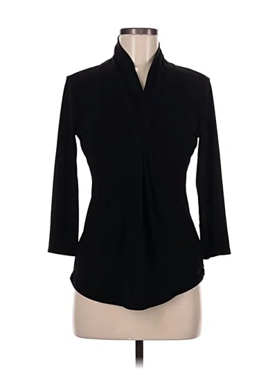 Pre-owned Premise 3/4 Sleeve Blouse In Black