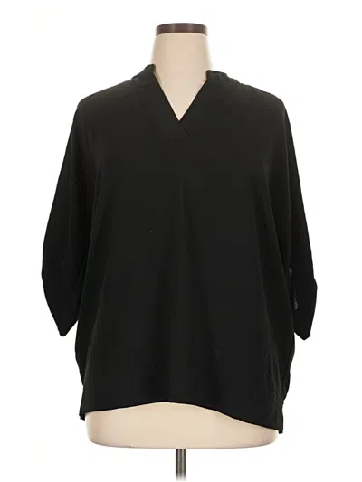 Pre-owned Premise 3/4 Sleeve Blouse In Black