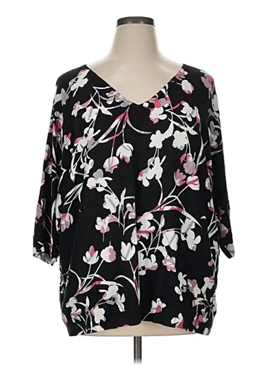 Pre-owned Premise 3/4 Sleeve Blouse In Black