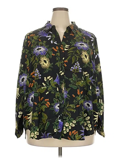 Pre-owned Premise 3/4 Sleeve Blouse In Black
