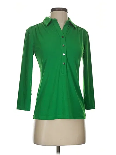 Pre-owned Premise 3/4 Sleeve Blouse In Green