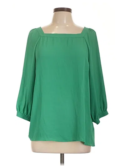 Pre-owned Premise 3/4 Sleeve Blouse In Green