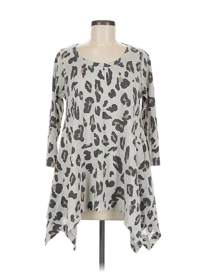 Pre-owned Premise 3/4 Sleeve Blouse In Silver