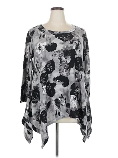 Pre-owned Premise 3/4 Sleeve Blouse In Silver