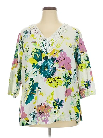 Pre-owned Premise 3/4 Sleeve Blouse In White