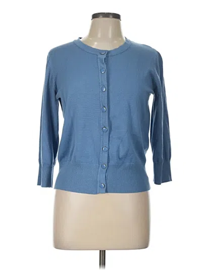 Pre-owned Premise 3/4 Sleeve Button Down Shirt In Blue