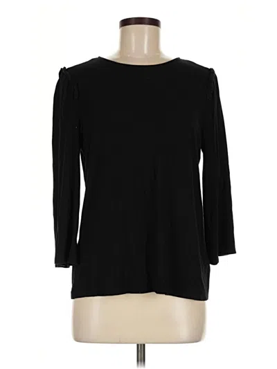 Pre-owned Premise 3/4 Sleeve Top Black Boatneck Tops