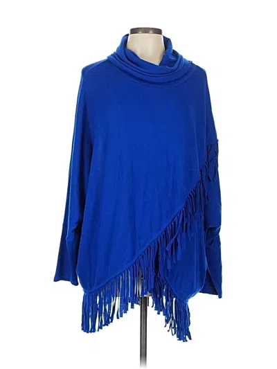 Pre-owned Premise 3/4 Sleeve Top Blue Cowl Neck Tops