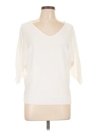 Pre-owned Premise 3/4 Sleeve Top Ivory V Neck Tops In White