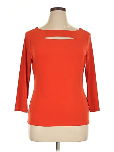 Pre-owned Premise 3/4 Sleeve Top Orange Boatneck Tops