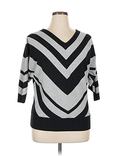 Pre-owned Premise 3/4 Sleeve Top Silver V Neck Tops