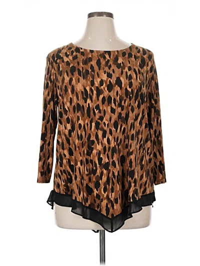 Pre-owned Premise 3/4 Sleeve T-shirt In Brown