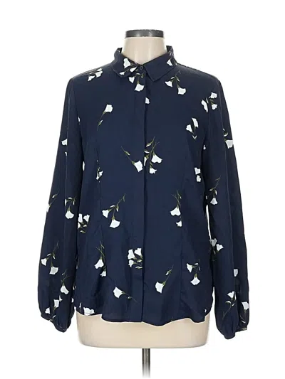 Pre-owned Premise Long Sleeve Blouse In Blue