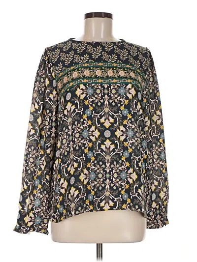 Pre-owned Premise Long Sleeve Blouse In Green