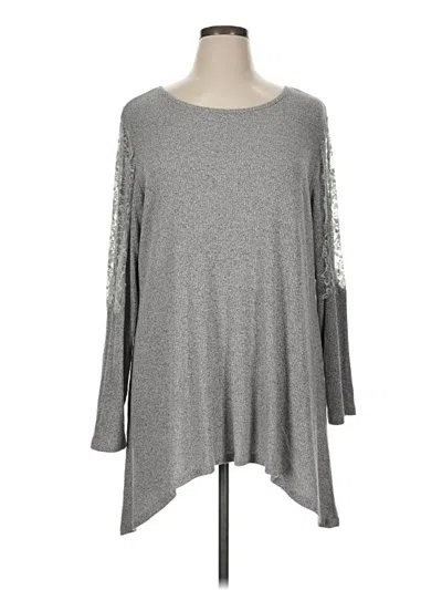 Pre-owned Premise Long Sleeve Top Gray Boatneck Tops