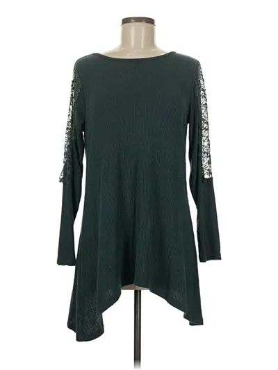 Pre-owned Premise Long Sleeve Top Green Boatneck Tops