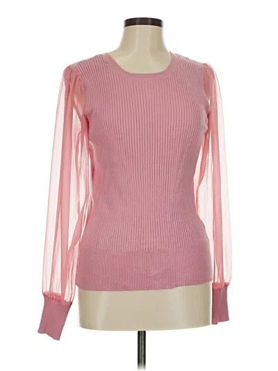 Pre-owned Premise Long Sleeve Top Pink Boatneck Tops