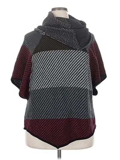 Pre-owned Premise Poncho In Burgundy
