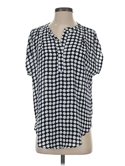 Pre-owned Premise Short Sleeve Blouse In Blue