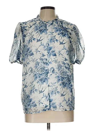 Pre-owned Premise Short Sleeve Blouse In Blue
