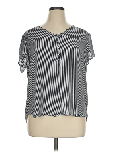 Pre-owned Premise Short Sleeve Blouse In Gray