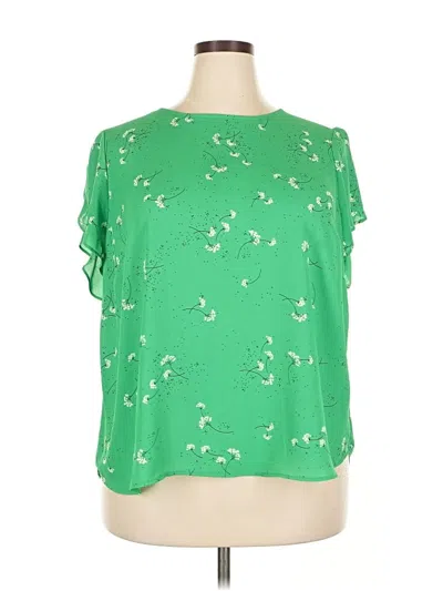 Pre-owned Premise Short Sleeve Blouse In Green