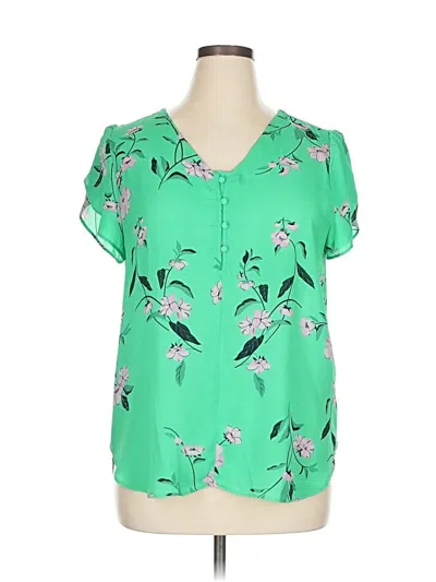 Pre-owned Premise Short Sleeve Blouse In Green