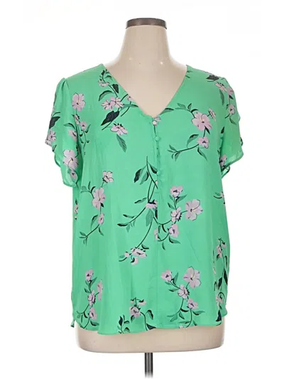 Pre-owned Premise Short Sleeve Blouse In Green
