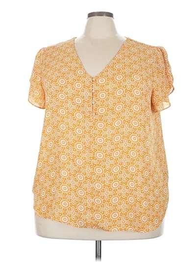 Pre-owned Premise Short Sleeve Blouse In Orange