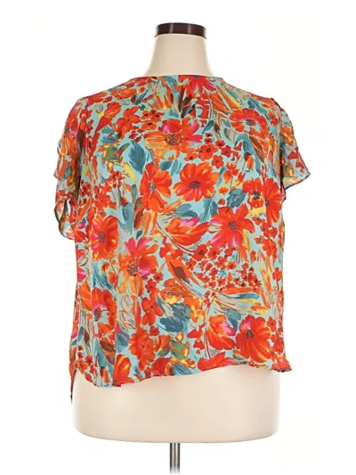 Pre-owned Premise Short Sleeve Blouse In Orange