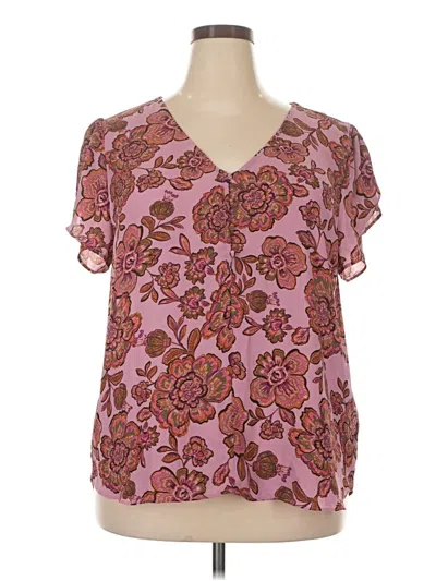 Pre-owned Premise Short Sleeve Blouse In Pink