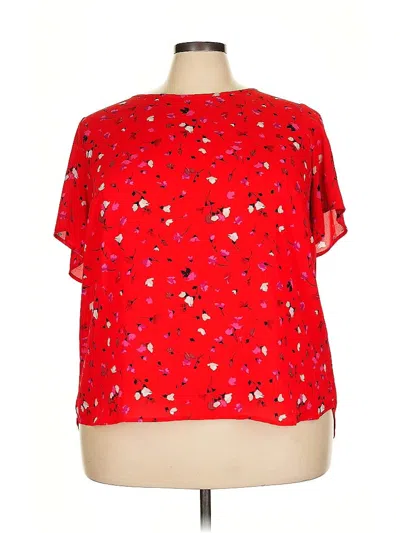 Pre-owned Premise Short Sleeve Blouse In Red