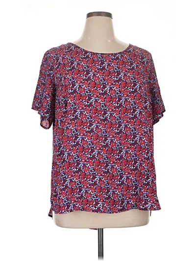 Pre-owned Premise Short Sleeve Blouse In Red