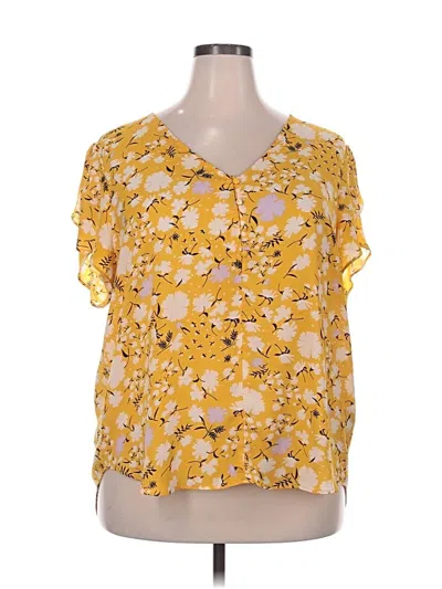 Pre-owned Premise Short Sleeve Blouse In Yellow