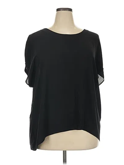 Pre-owned Premise Short Sleeve Top Black Cold Shoulder Neckline Tops