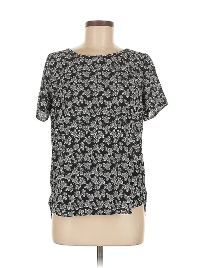 Pre-owned Premise Short Sleeve Top Black Crew Neck Tops