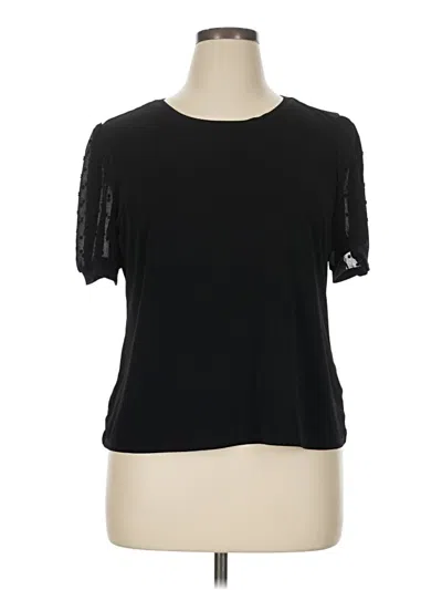 Pre-owned Premise Short Sleeve Top Black Crew Neck Tops