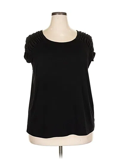 Pre-owned Premise Short Sleeve Top Black Scoop Neck Tops