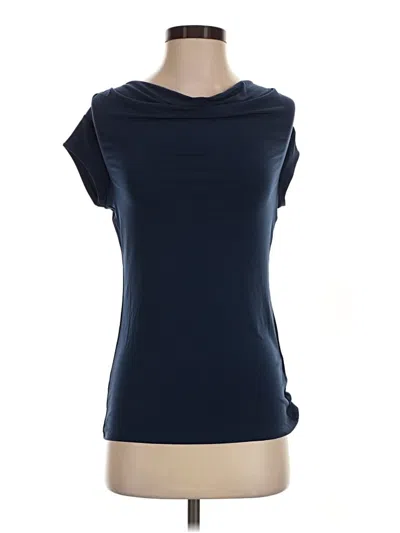 Pre-owned Premise Short Sleeve Top Blue Cowl Neck Tops