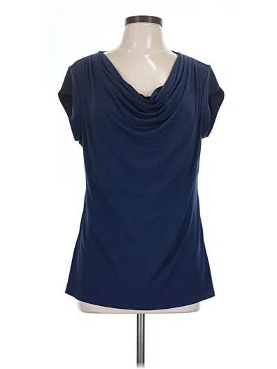 Pre-owned Premise Short Sleeve Top Blue Cowl Neck Tops